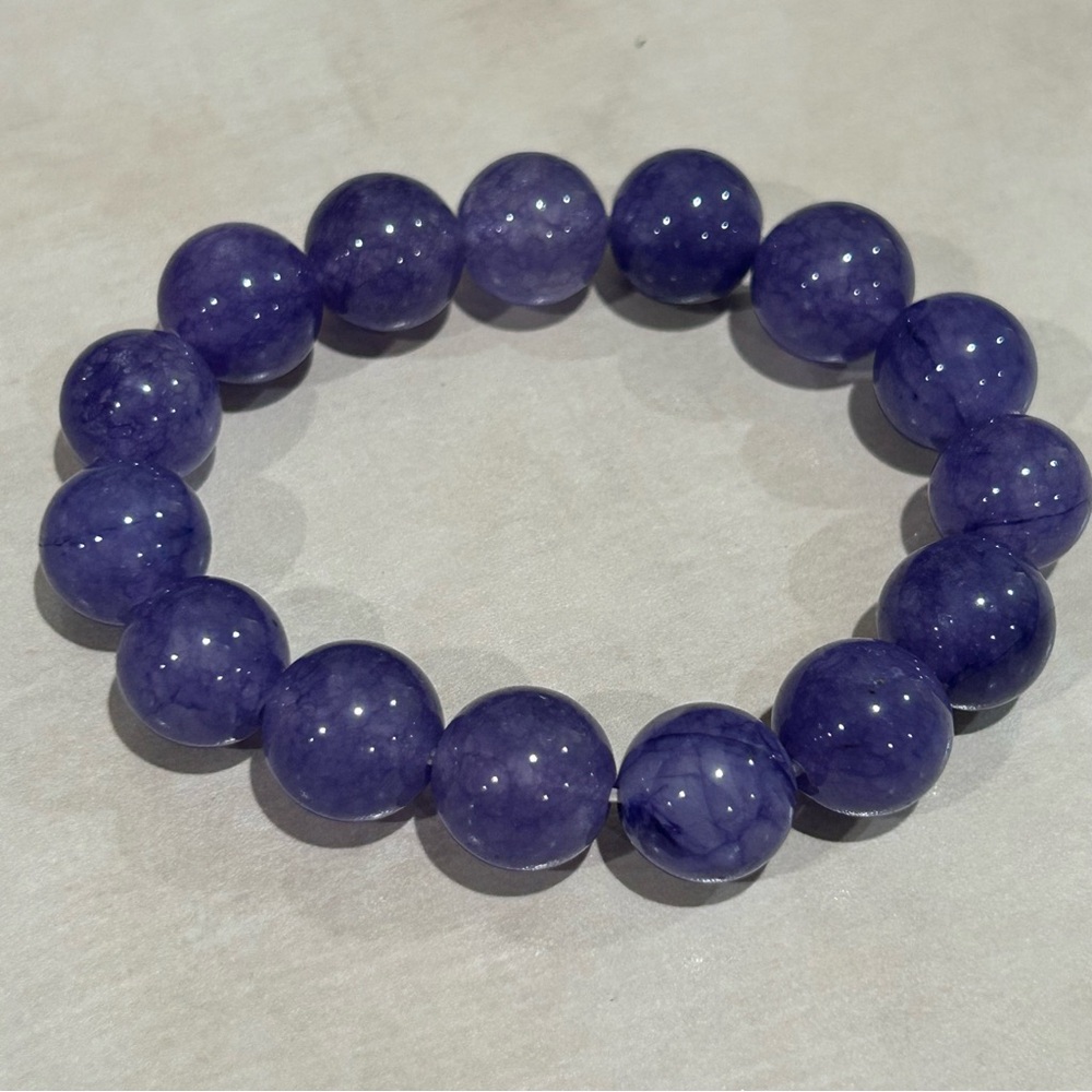 Amethyst Purple Beaded Bracelet stretchy new